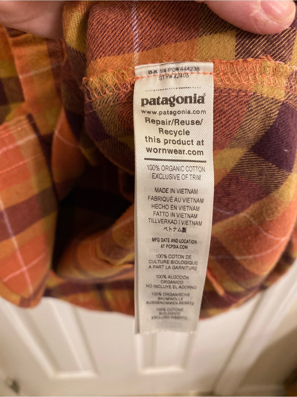 PATAGONIA ORGANIC COTTON PERFECT FALL PLAID FLANNEL SHIRT COZY SOFT SIZE SMALL - Picture 12 of 14